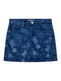 Guess Stretch Denim Skirt with Laser Print Detail Indigo Tropical Jungle Blue 12