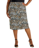 Kasper Womens Plus Size Pull-On Midi Skirt 10841667