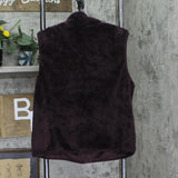 Lands' End Womens Cozy Sherpa Fleece Vest 547681 Dark Plum Purple M