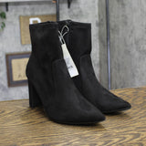 A New Day Womens Sienna Low Shaft Heeled Boots Faux Suede 94637455 Black 8M