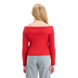 Art Class Girls Off the Shoulder Ribbed Sweater 91367115 Red S