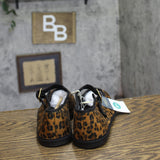 Universal Thread Leopard Print Flats with Buckle Strap Dark Brown / Black 9.5M