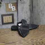 A New Day London Lace Slingback Bow Flats 94303522 Black 6.5M