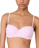 Kate Spade Womens Striped Smocked Bikini Swim Top Pink Multi XL
