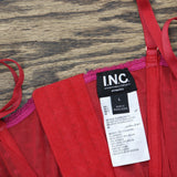 INC International Concepts Womens Printed Bustier Corset Crimson Leaf Red L
