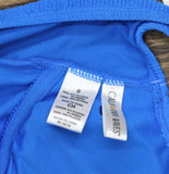 California Waves Womens Solid Popcorn Scrunch One Piece Swimsuit Cobalt Blue S