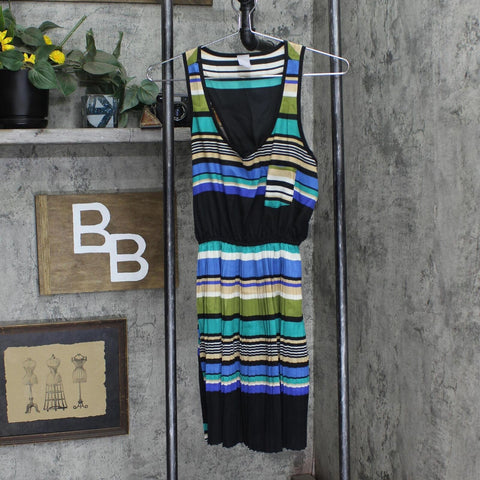 Estam Womens Woven Lightweight Fit & Flare Dress 1667e6cae9343a Black Multi S