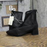 A New Day Womens Celaena Boots Mesh Block Heel 94568458 Black 8M
