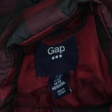 Gap Womens Lumberjack Zip Snap Front Quilted Vest Red / Black Plaid XS