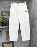Woolrich X TGT Mid-Rise Barrel Leg Cargo Denim Pants Jeans Cream Off White 8