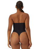 Maidenform Womens Firm Control Tummy Shaping Multiway Thong Bodysuit Black 2XL