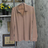 Cuddl Duds Womens Petite Soft Rib Lounge Shirt Top A696246 Mocha Brown PXL