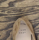 A New Day Faux Suede Pointed Toe Flats with Ring Accent Brown 6.5M
