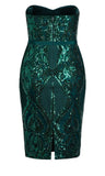 City Chic Sequin Sofia Midi Dress 6872836 Emerald Green 14
