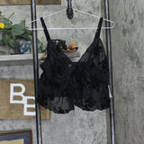 Auden Womens Flocked Lingerie Top 94631430 Black 2XL