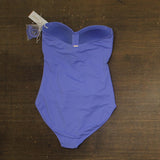 Anne Cole Color Twist Front Shirred One Piece Swimsuit Periwinkle Blue Purple 10