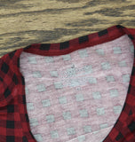 Cuddl Duds with Stretch Long Sleeve Crew Neck Top Rhubarb Buffalo Red XL