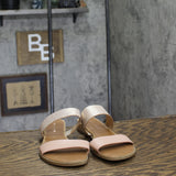 Sun + Stone Two-Strap Easten Slide Sandals 10008571000 Metallic Brown 6.5M