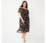 Rewind Juniors' Plus Size Cold Shoulder Midi Dress NKDP54762O1