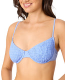 Salt + Cove Juniors Smocked Underwire Bikini Top Swim Cornflower Blue M