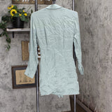 & Other Stories Womens Shirt Dress Long Sleeve Tie Front Green See Measurements