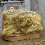 A New Day Terra Faux-Fur Slip-On Ankle Boots 94715797 Brown 9M