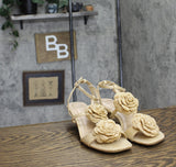 A New Day Womens Esme Floral Crochet Kitten Heels 92979007 Tan Brown 7.5M