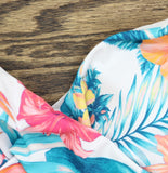 Swim Solutions Printed Shirred Tankini Swim Top Tropic Twist White Multi 12