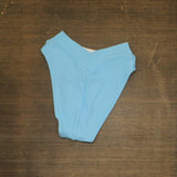 Becca Womens Modern Edge Textured Rib High-Waist Bikini Bottom Ice Blue XS