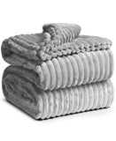 Nestl Cut Plush Lightweight Super Soft Luxury Bed Throw Light Gray 50" x 60"