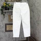 Logo By Lori Goldstein Pull-On Ankle Boyfriend Jeans with Patchwork White 8