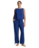 Lauren Ralph Lauren Womens Top & Pants Cover-Up Swim Woven Blue Saturn S