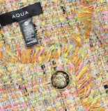 Aqua Womens Cropped Tweed Blazer Jacket IJO31228 Neon Multi 2XS