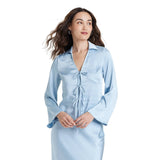 A New Day Womens Long Sleeve Satin Tie Blouse 93013919 Light Blue L