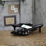 A New Day Womens Katia Heels Satin Rhinestone Mule 94663385 Black 10M