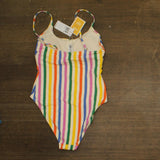 Andie Classic Stripe Eco Nylon One Piece Swimsuit Rainbow Stripe Multicolor S