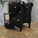 A New Day Justice Studded Faux Suede Mid-Calf Boots 94568947 Jet Black 10M