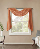 Madison Park Harper Sheer Curtain For Living Room Harper Orange 144" x 42"