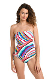 La Blanca Womens Bandeau Tankini Swimsuit Top 19477059615 Multi Blue 12