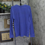 Vince Pima Cotton-Blend Thermal Long-Sleeve T-Shirt Light Faded Cobalt Blue L