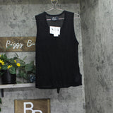 Nina Parker Trendy Lightweight Sheer Sweater-Knit Tank Black Beauty 1X