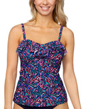 Island Escape Womens Tahiti Bandini Top Tankini Swim P760847 Blue Multicolor 14