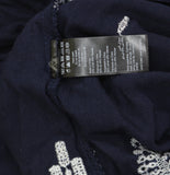 City Chic Off-Shoulder Puff Sleeve Embroidered Romper Navy Blue / White 16W