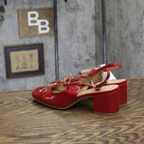 A New Day Womens Lucky Square Toe Mary Jane Heels Block 94305218 Red 6.5M