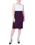 Ny Collection Petite Two-Piece Dress Set with Jacket Plum Purple / White 10P