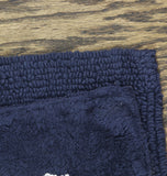 Better Trends Reversible Cotton Bath Rug Navy Blue / White 17X24