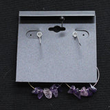Tanya Creations Gem Stone Chips Dangly Earrings Silver Gray / Purple Multi 2"
