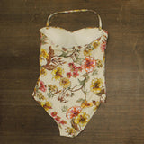 Onshore Bandeau One Piece Swimsuit with Removable Strap Ivory Off White Multi 14