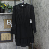 Bar III Womens Tie Front Petite Ruffled Mini Dress Black PL