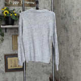 Womens Knit Shiny Pullover Sweater Gray Lurex See Measurements